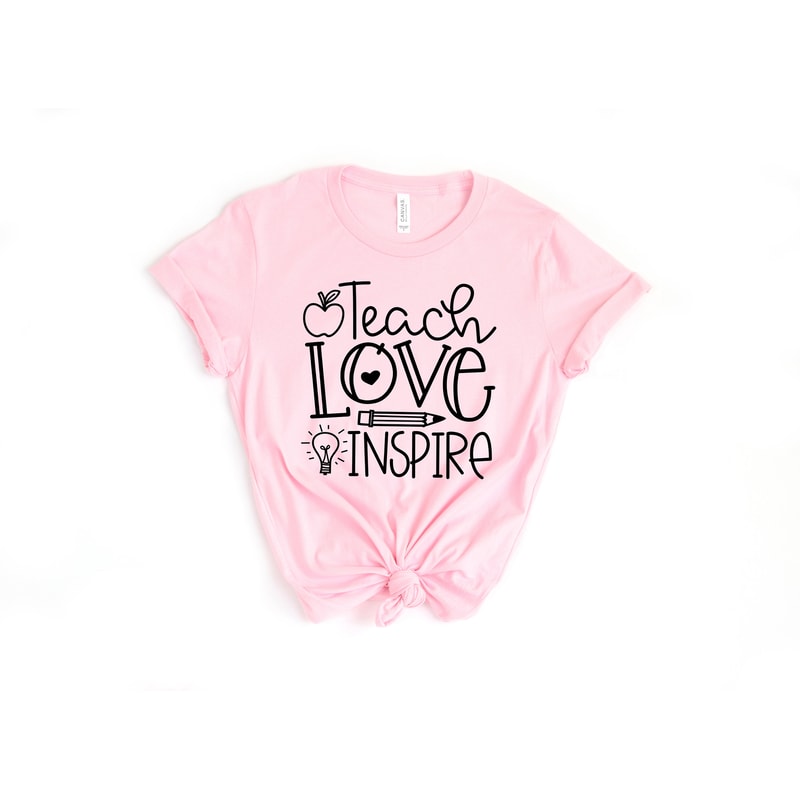 Teach Love Inspire Shirt, Teacher Gift, Teacher Shirt, Elementary School Teacher Shirt, Preschool Teacher, Teaching is a Work of Heart - 3.jpg