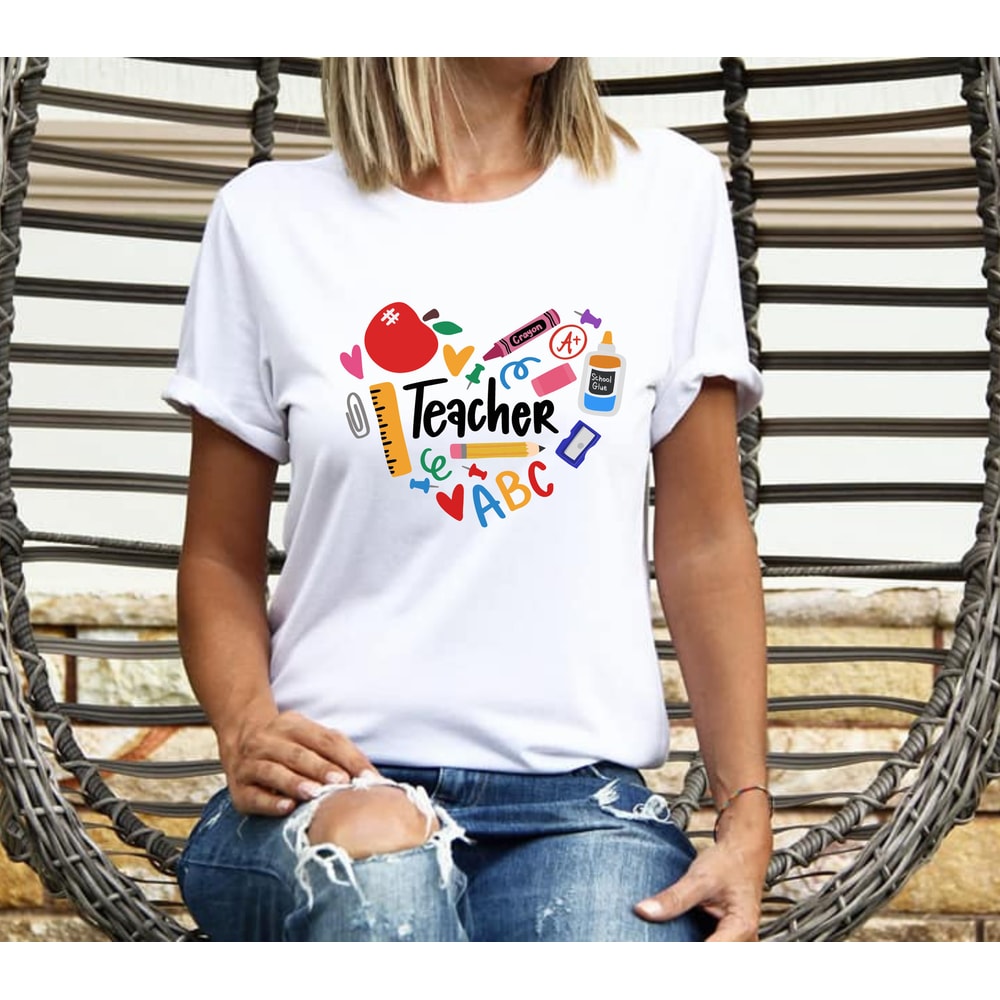 Teacher Heart SVG, Teacher Sublimation, Teacher Svg, Back to School, Teacher Gift, Teacher Shirt svg, School Supplies svg, Cricut Cut File - 3.jpg