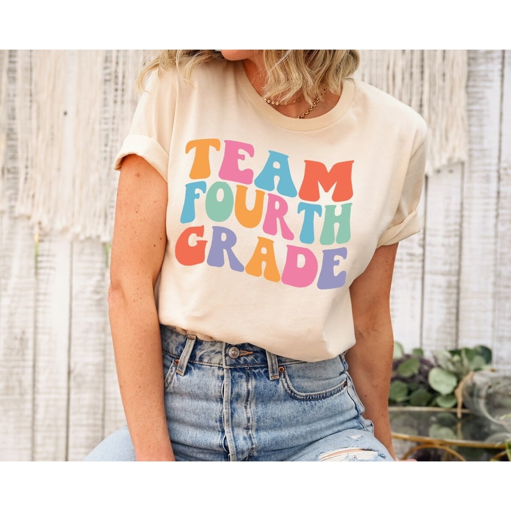 Team Fourth Grade, Retro Fourth Grade Team, Back To School, 4th Grade Teacher, 4th Grade Novelty T-Shirt - 1.jpg
