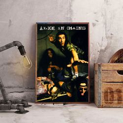 the alice in chains poster, the alice in chains band poster, band poster, music poster, rock music poster, wall art
