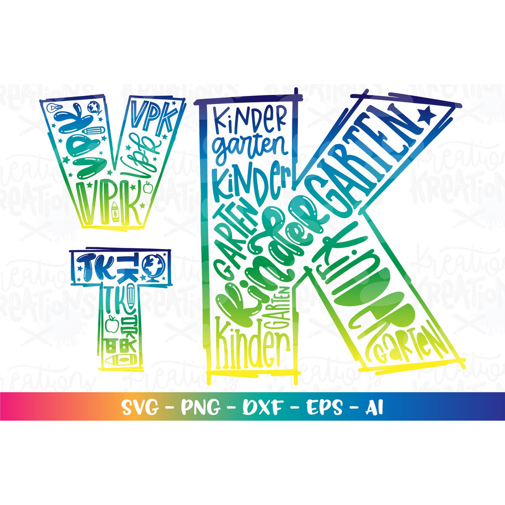 Back to school bundle pack svg Kindergarten Pre-K 1st to 12th grade color kids girl boy iron on cut file download color sublimation - 5.jpg