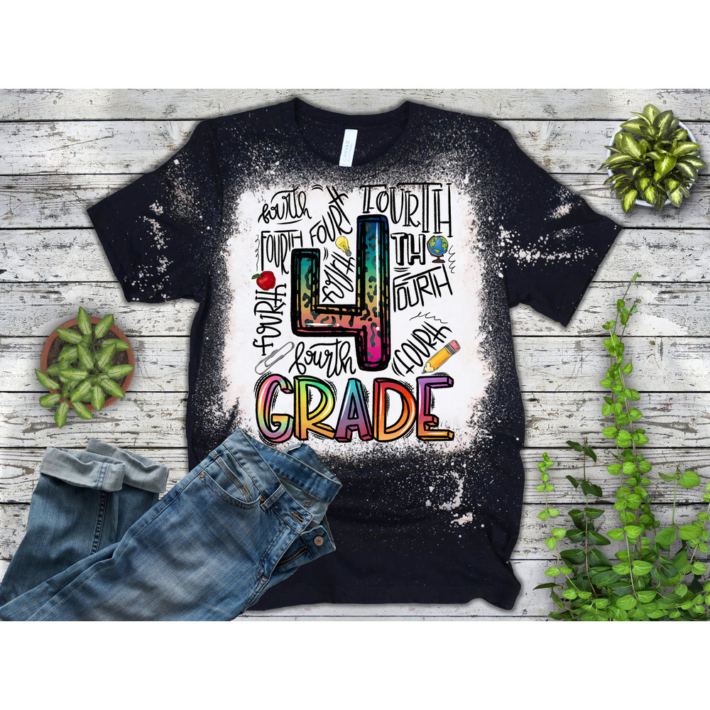 Back to school, Fourth Grade Leopard Clipart,  PNG file for sublimation, First Day of School, Printable,4th grade printable,4th of grade png - 2.jpg