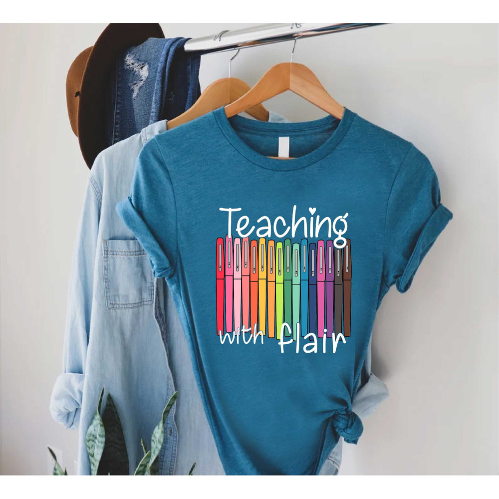 Back To School, First Day Of School Funny Teacher Shirt, Teacher Gift Teaching With Flair Shirt, Teacher Shirt, Teacher Shirts For Women Men - 9.jpg