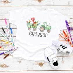 boys back to school truck shirt, personalized back to school shirt for boys, boys prek shirt, kindergarten first day of