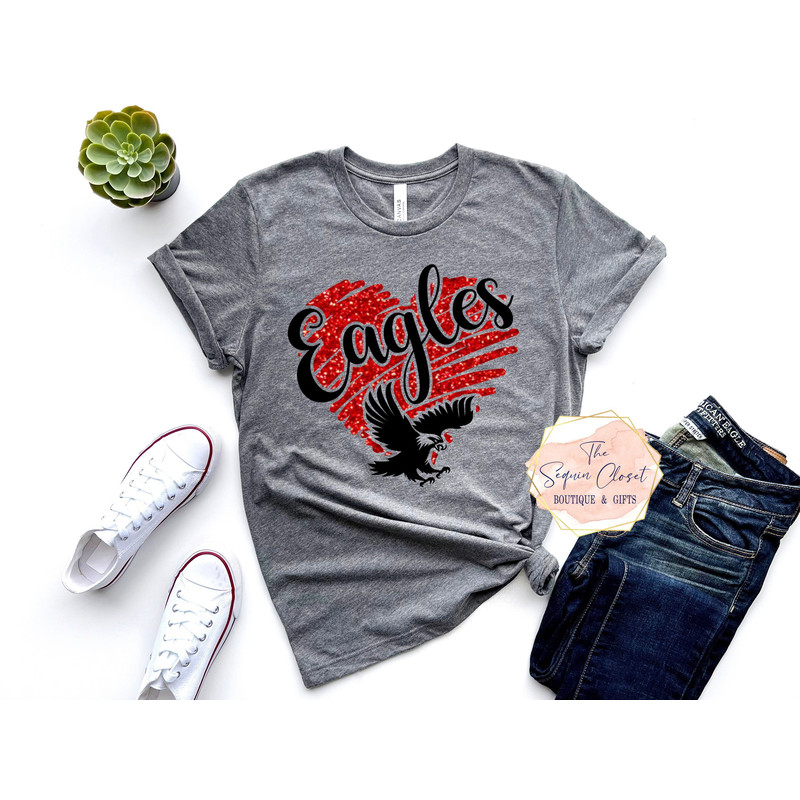 Eagles School Mascot Heart T-shirt, Mascot Shirt, Eagles Spirit Shirt, Eagles Spirit, Mascot Shirt, Eagles T-shirt, Eagles shirt - 1.jpg