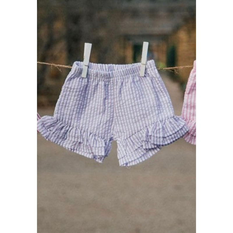 Embroidered Back to School Set, Applique Pencil Shirt, Personalized First Day of School Outfit, Pink Seersucker Ruffle Set - 5.jpg