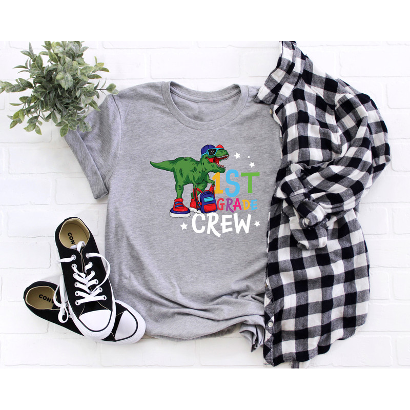 First Day Of School Shirt, Dinosaur Crew Shirt, Team 1st Grade Shirt, Back To School Shirt, First Grade Tee, First Day Of School Teacher Tee - 3.jpg