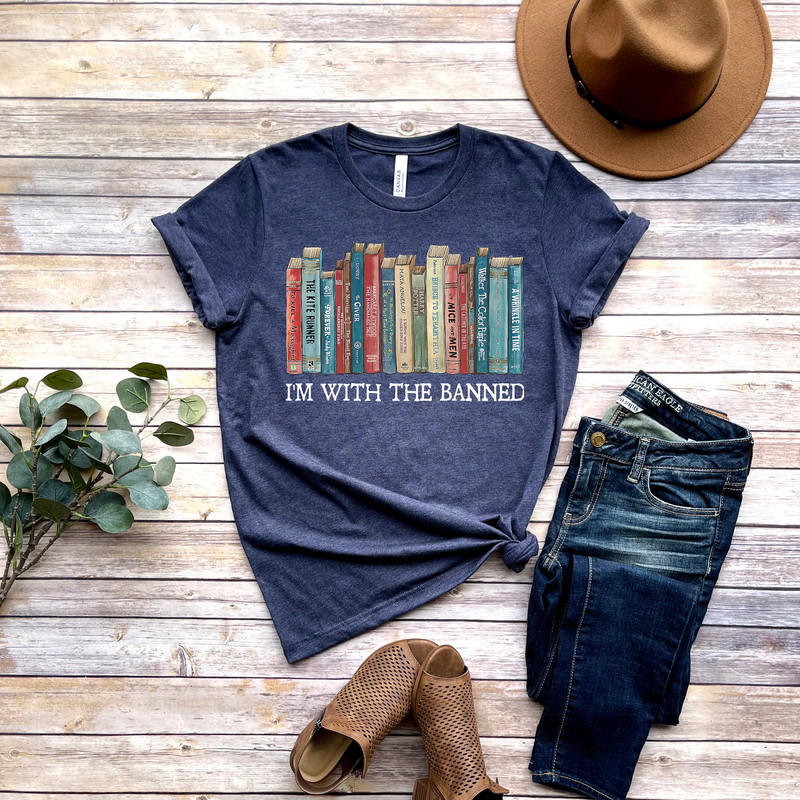 I'm With The Banned, Banned Books Shirt, Banned Books Sweatshirt, Unisex Super Soft Premium Graphic T-Shirt,Reading Shirt Librarian Shirt - 4.jpg
