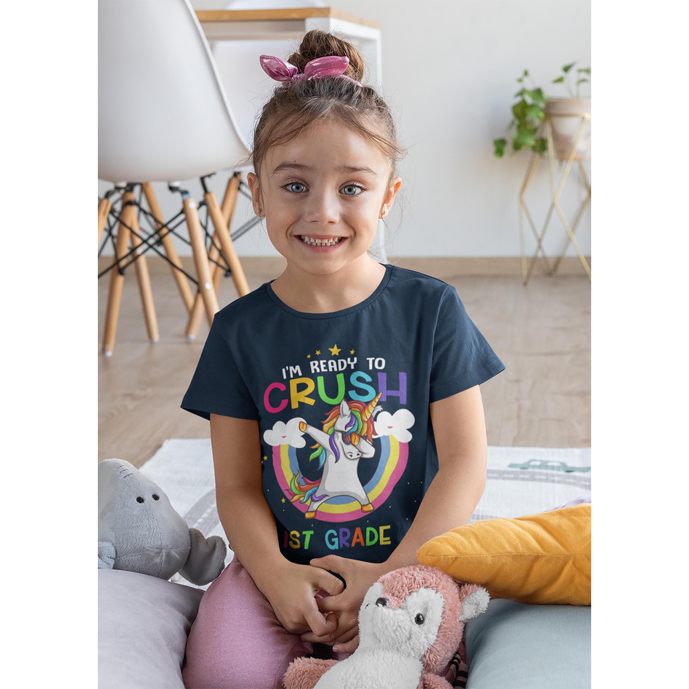 Kids 1st Grade T Shirt First Grade Shirt Girl's Crush 1st Grade Unicorn Shirt Cute Back To School Shirt Dabbing Unicorn Shirt - 1.jpg