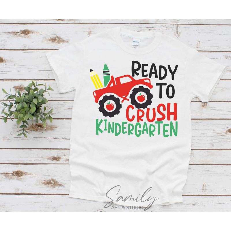 Ready to Crush Kindergarten Svg, 1st Day of School Cut File For Cricut and Silhouette - 1.jpg