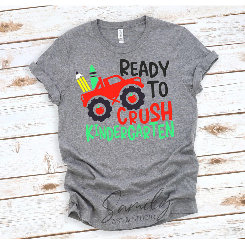 Ready to Crush Kindergarten Svg, 1st Day of School Cut File For Cricut and Silhouette - 2.jpg