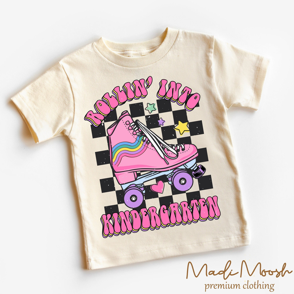 Rollin Into Kindergarten Kids Shirt - Kindergarten Skating Toddler Tee - Roller Skate School Kids Shirt - 1.jpg