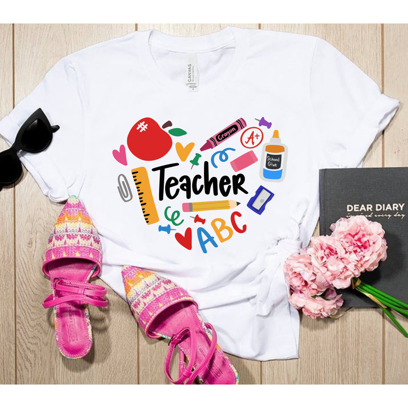 Teacher Heart SVG, Teacher Sublimation, Teacher Svg, Back to School, Teacher Gift, Teacher Shirt svg, School Supplies svg, Cricut Cut File - 5.jpg