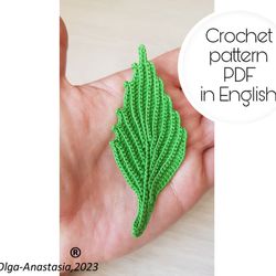 Ribbed leaf  pattern , crochet pattern , easy crochet pattern , pdf pattern , crochet wall hanging , autumn leaves .