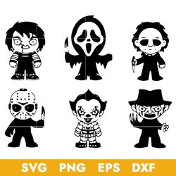 horror movie characters bundle svg, halloween svg, png dxf eps digital file