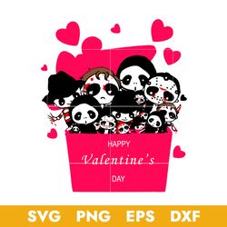 horror movie chibi valentine box svg, halloween svg, png dxf eps digital file