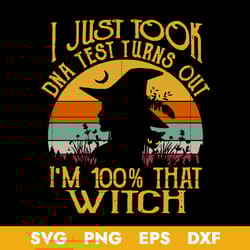 i just took dna test turns out i'm 100 taht witch svg, halloween svg, png dxf eps digital file