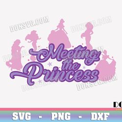 Meeting the Princess SVG Cut Files Cricut Silhouette Disney PNG image Ariel Belle Jasmine Cinderella DXF file