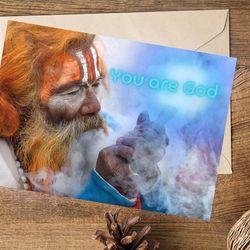 you are god digital  greeting card.