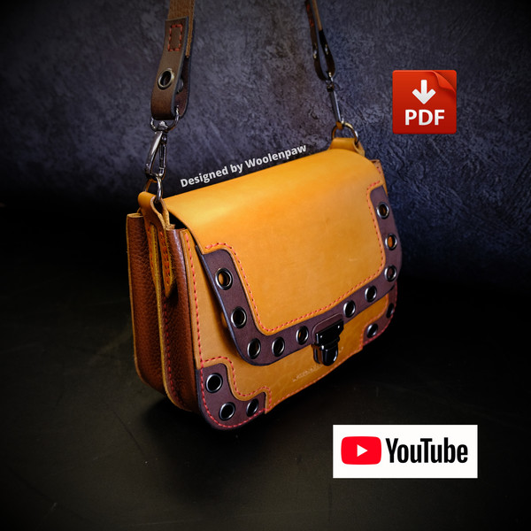 Leather Pattern Template to Make A Leather Bag OXI | Leather Patterns Woolenpaw
