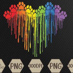dog paws rainbow heart dog lover gay pride lgbt svg, eps, png, dxf, digital download