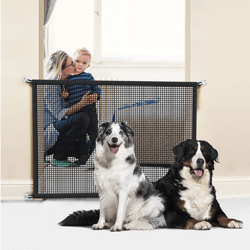 Pet Dog Barrier Fences With 4Pcs Hook Pet Isolated Network Stairs Gate New Folding Breathable Mesh Playpen For Dog Safet