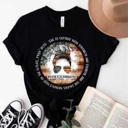 american mama 4th of july proverbs 31 she is clothed with strength mom bun bible quote messy bun shirt, american mama sh