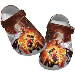 anime crocs, one punch man crocs, one punch man clog shoes unisex, anime sandals, one punch man, manga crocs