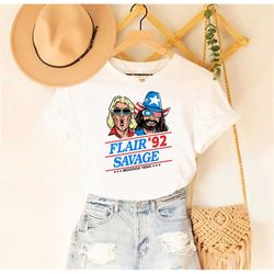 funny ric flair 92 savage woo yeah shirt, randy savage shirt, ric flair vintage shirt, macho man shirt, flair savage 92