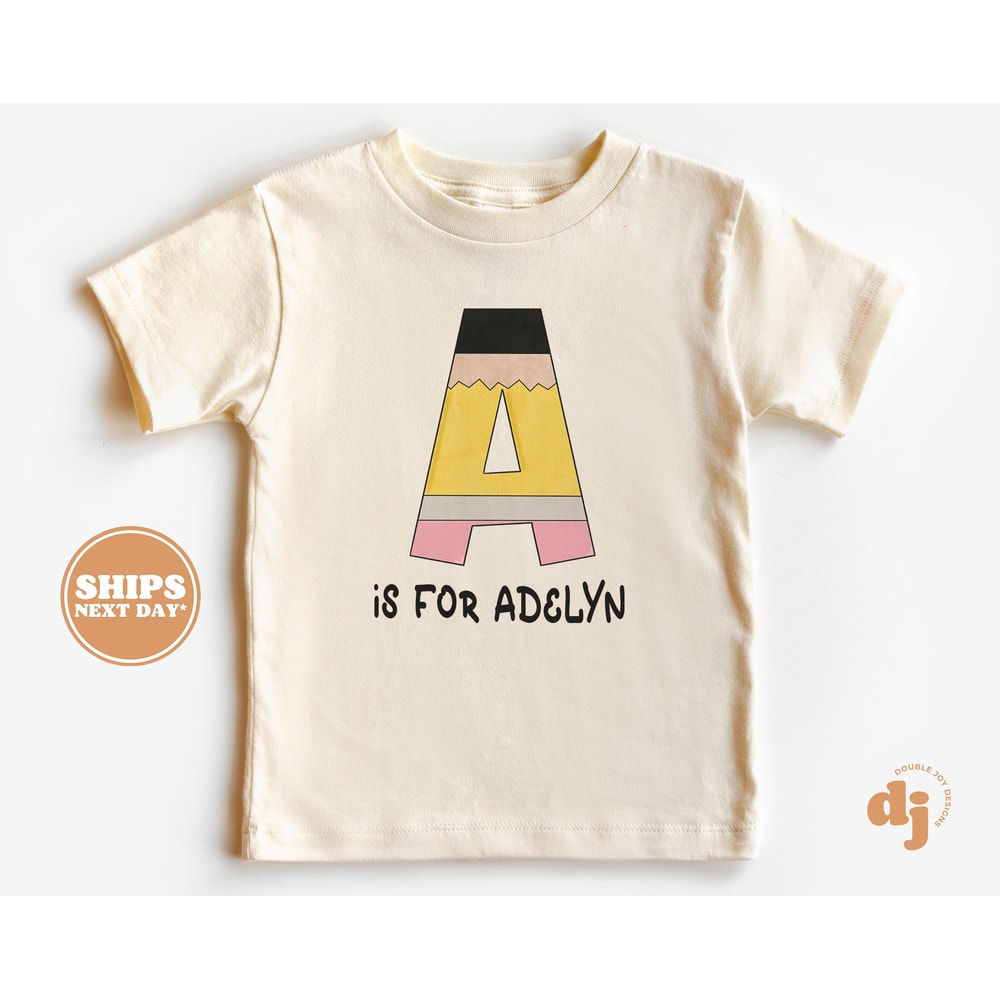 Personalized Back to School Shirt, First day of School Shirt with Name, Monogram, Girls, Boys, Pencil Shirt #5255-P - 1.jpg