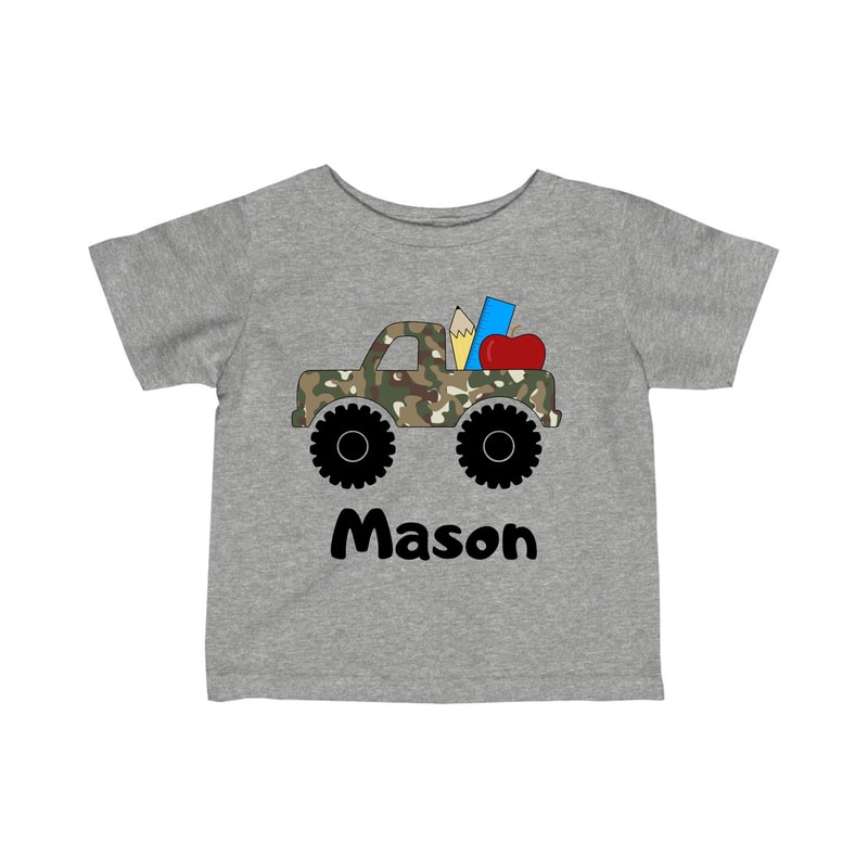 Personalized back to school Truck Shirt, First Day Of School Boys T Shirt, Boys Back to School Shirt, Kindergarten 1st Day of School Shirt - 2.jpg