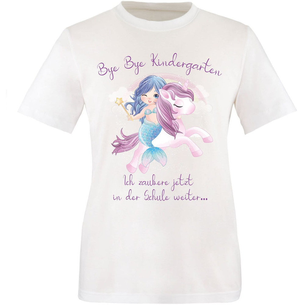 School child bye bye kindergarten t-shirt for school enrollment 2023  Back to school 2023 farewell gift kindergarten with unicorn and mermaid - 2.jpg