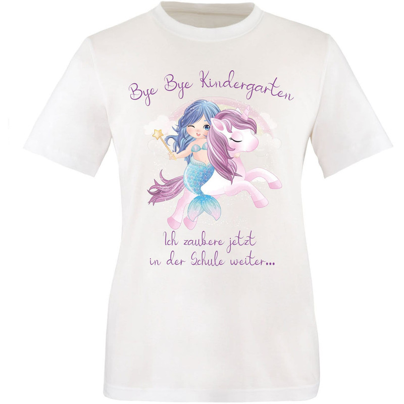 School child bye bye kindergarten t-shirt for school enrollment 2023  Back to school 2023 farewell gift kindergarten with unicorn and mermaid - 2.jpg