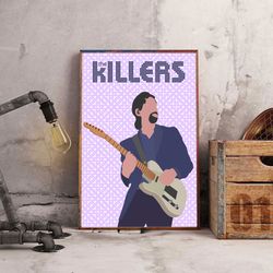 the killers poster, imploding the mirage poster, indie rock band poster, band poster, music poster, rock music poster
