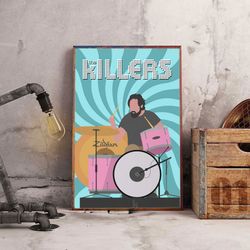 the killers poster, cautionary tales poster, indie rock band poster, band poster, music poster, rock music poster