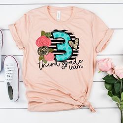 3rd grade team back to school third grade teacher novelty t-shirt