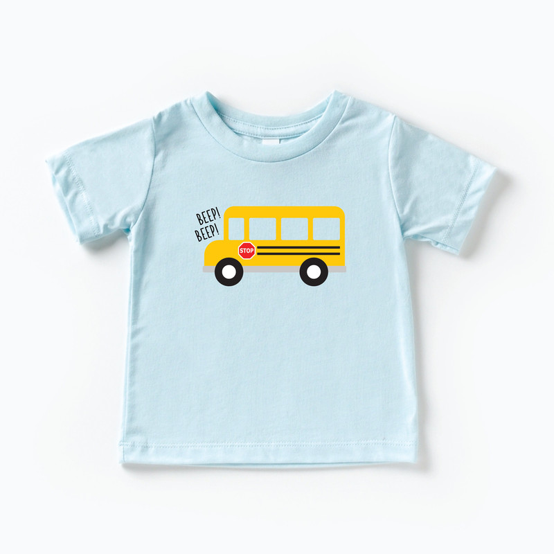 Beep Beep! Adorable School Bus Shirt for Kids - Baby to Youth Sizes, School Bus toddlerbaby t-shirt, vehicles, bus, beep beep, boys tshirt - 3.jpg