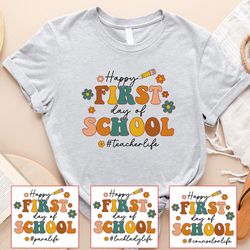 happy first day of school shirt, 1st day of school shirts, teacher shirt, 1st grade gifts, 2nd 3rd 4th 5th grade shirts,