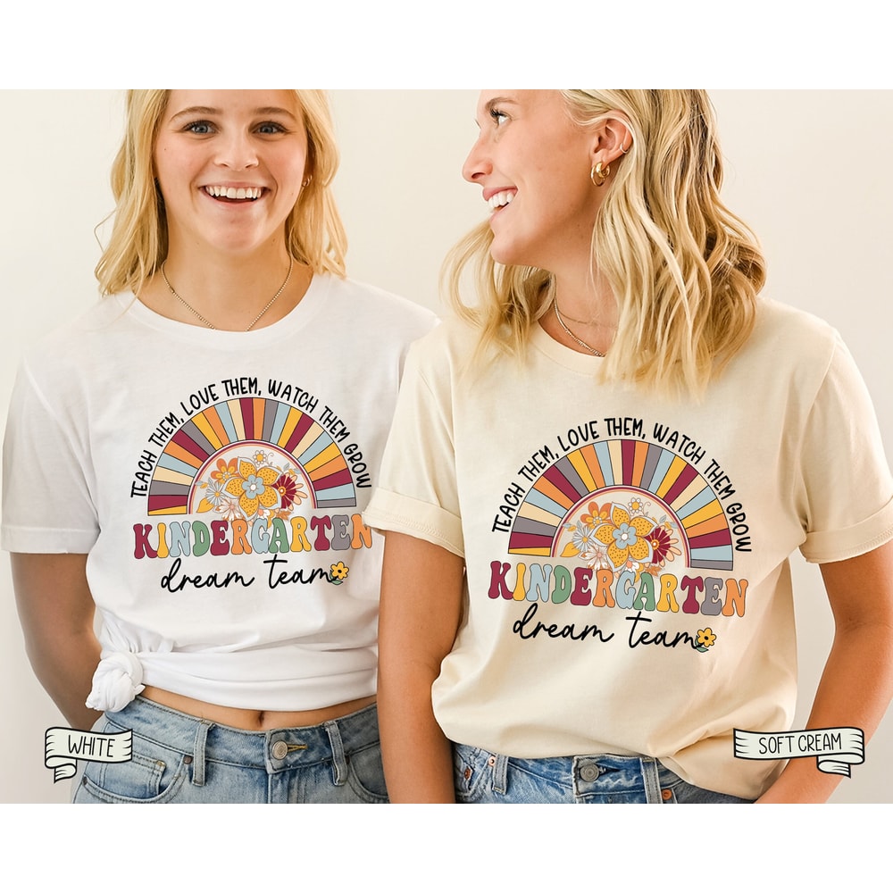 Kindergarten Crew Shirt, Retro Kinder Squad, Gift For Teachers, Teacher Team Shirts, Matching Team Shirts, Unisex Shirt, Back to School tee - 1.jpg