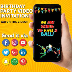 Sports Animated invitation|Sports video invitation|Sports birthday video invitation with picture| animated invitation