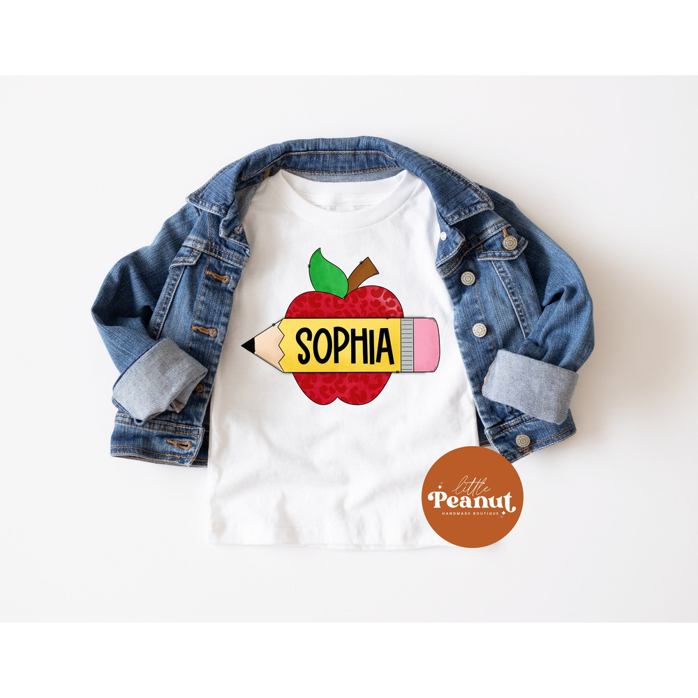 Personalized Girls School Shirt - Apple Pencil Toddler School Shirt - Back To School Shirt - Custom School Shirt- Cute School Shirt - 1.jpg