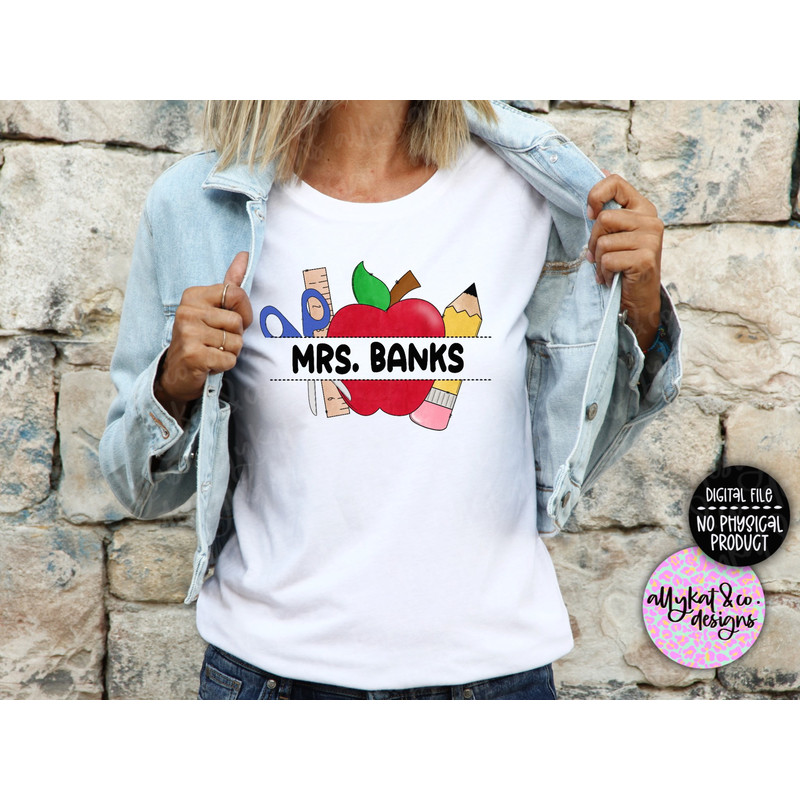 School Supplies PNG, Back To School Png, School Supply Png, Split Name Monogram Png, Back to School Designs Downloads, Teacher Shirt Png - 1.jpg