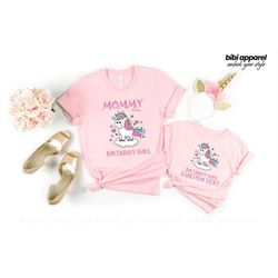 unicorn birthday party shirts, birthday girl unicorn shirts, matching birthday family shirts, birthday party shirts, mat