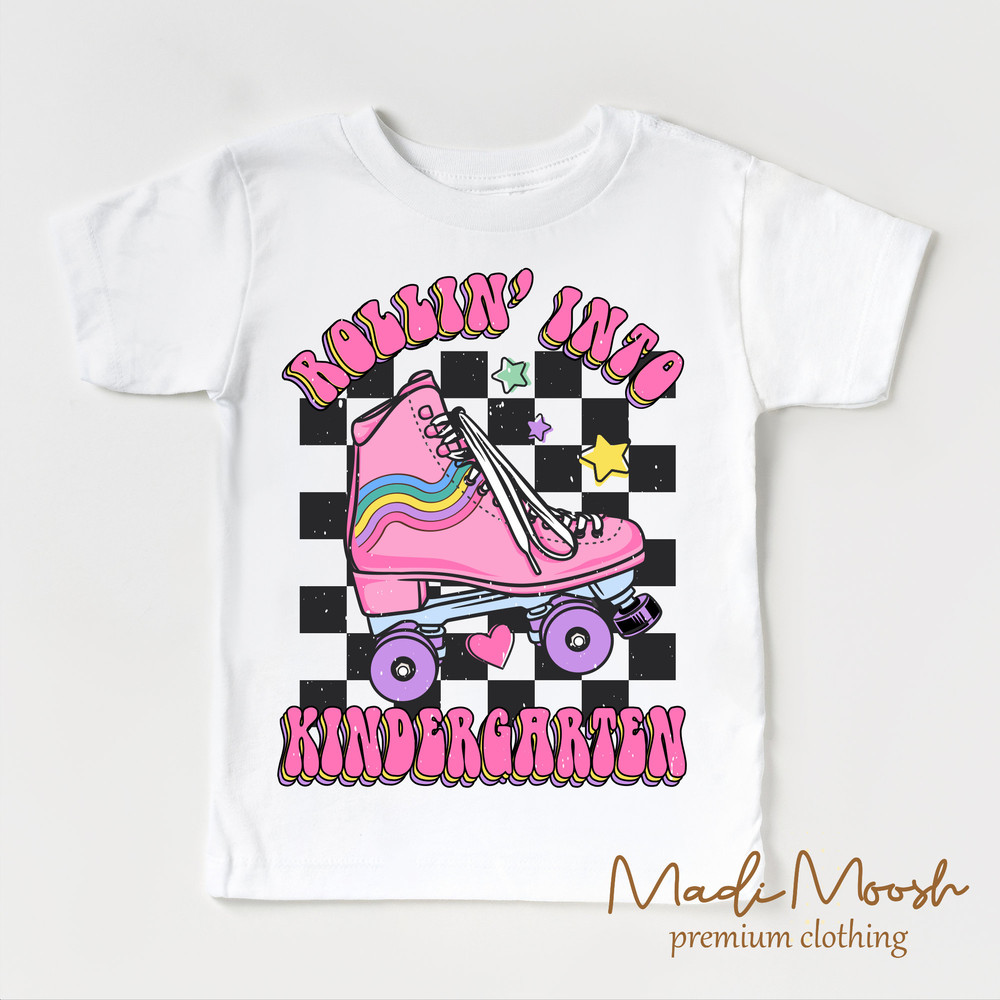 Rollin Into Kindergarten Kids Shirt - Kindergarten Skating Toddler Tee - Roller Skate School Kids Shirt - 2.jpg
