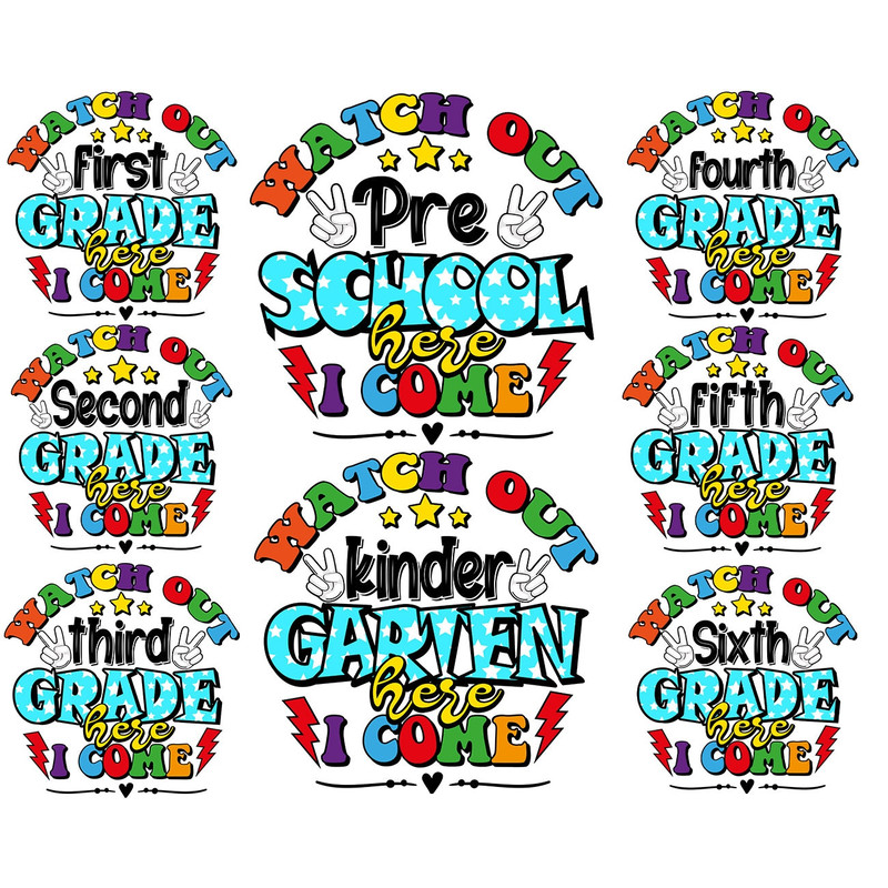 Back to school png bundle 1st day of School Grade Bundle Hello Pre kindergarten 1st 2nd 3rd 4th 5th Grade Teacher png Shirt designs Download - 1.jpg