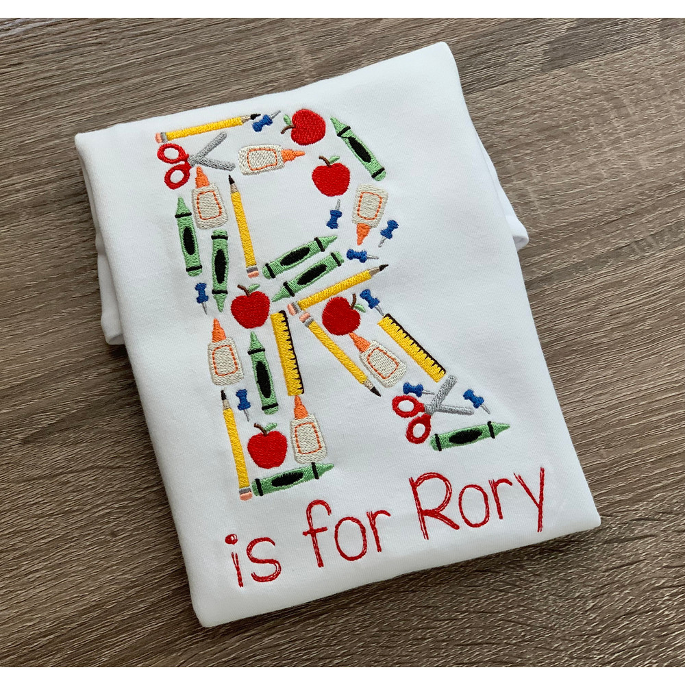 Back to school shirt, boys back to school shirt, girls back to school shirt, embroidery, personalized, embroidered shirt, initial - 1.jpg