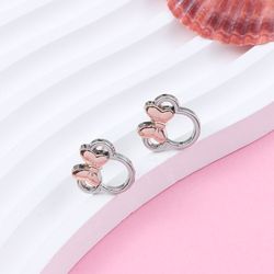 Disney Girl Mickey Fashion Temperament Luxury Charm Jewelry Kawaii Mouse Bowknot Earrings for Women