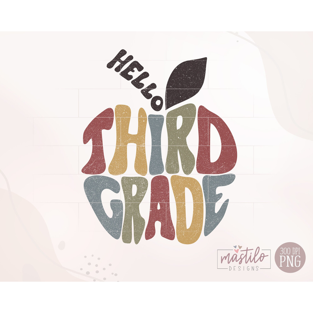 Hello Third Grade Png, Retro Back To School Png, Back to School Sublimation Designs, Back to School Tshirt Png, First day of School Png - 2.jpg