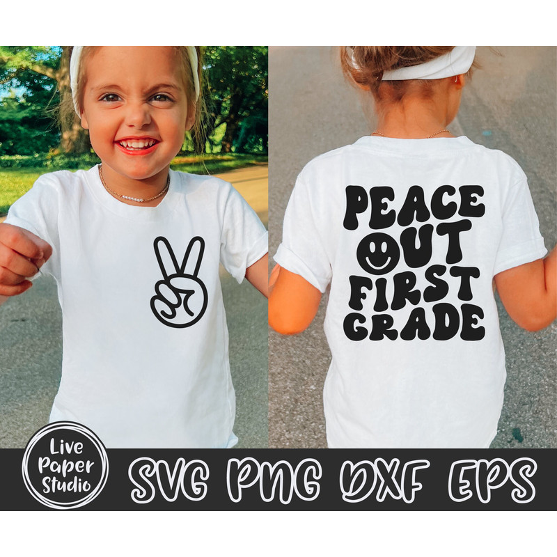Last Day of School SVG, Peace Out School SVG Bundle, End of School, Peace Out Kindergarten, Wavy Text, Digital Download Png, Dxf, Eps Files - 4.jpg