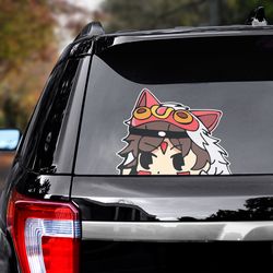 anime decal, princess mononoke sticker, anime sticker, princess mononoke, movie decal, princess mononoke decal